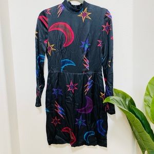 H&M Blue Patterned Dress | Stars & Moon Pattern